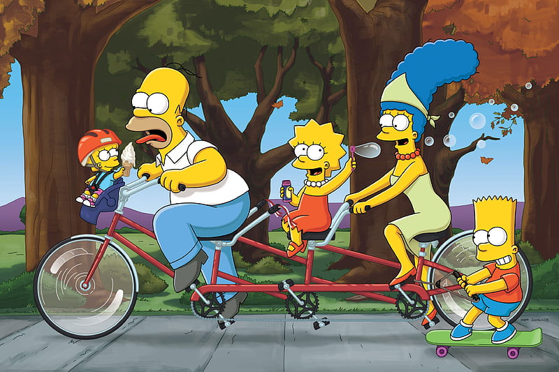 The Simpsons, Bart Simpson, Homer Simpson, Lisa Simpson, Maggie Simpson, Marge Simpson, HD wallpaper