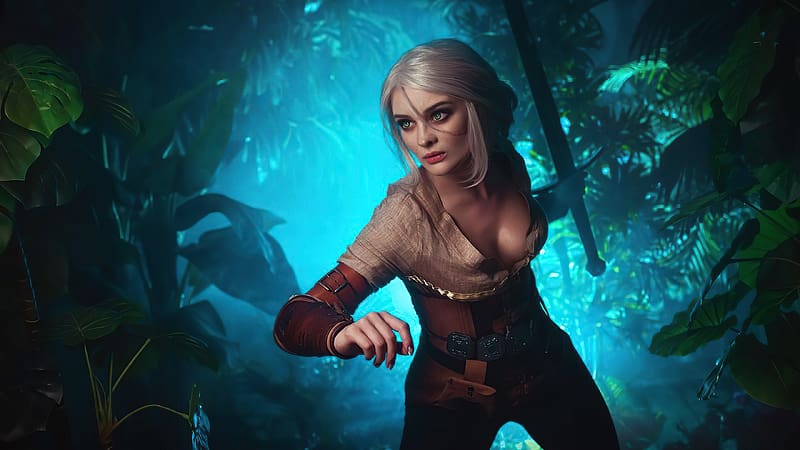 Cosplay ~ Ciri - The Witcher, ciri, blue, model, blonde, cosplay, girl, the witcher, woman, HD wallpaper