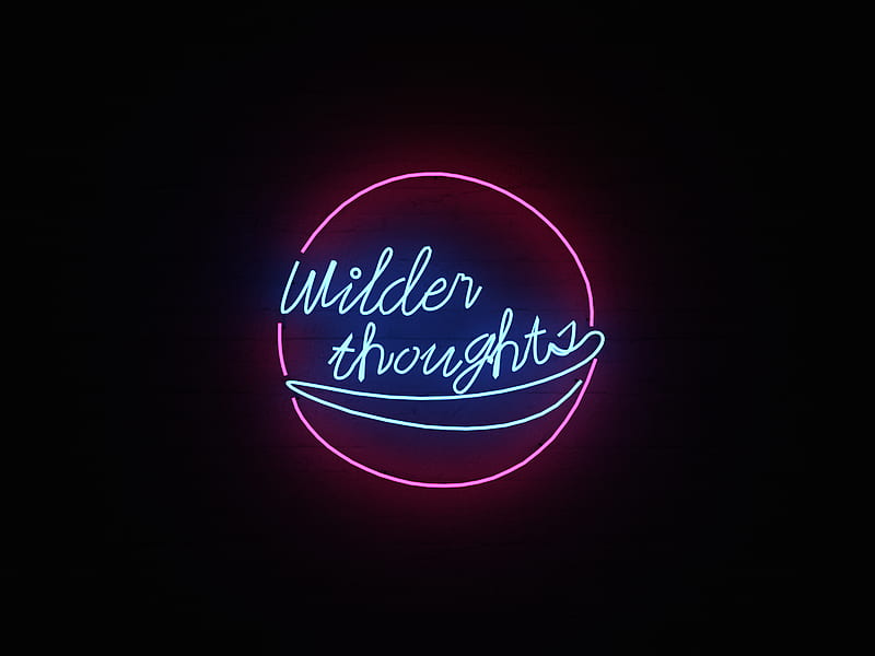 Wilder Thoughts Neon sign, HD wallpaper