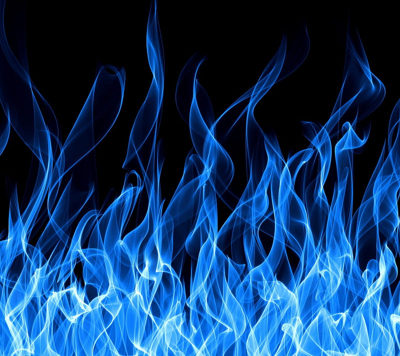 Blue flames, blue, flames, HD wallpaper