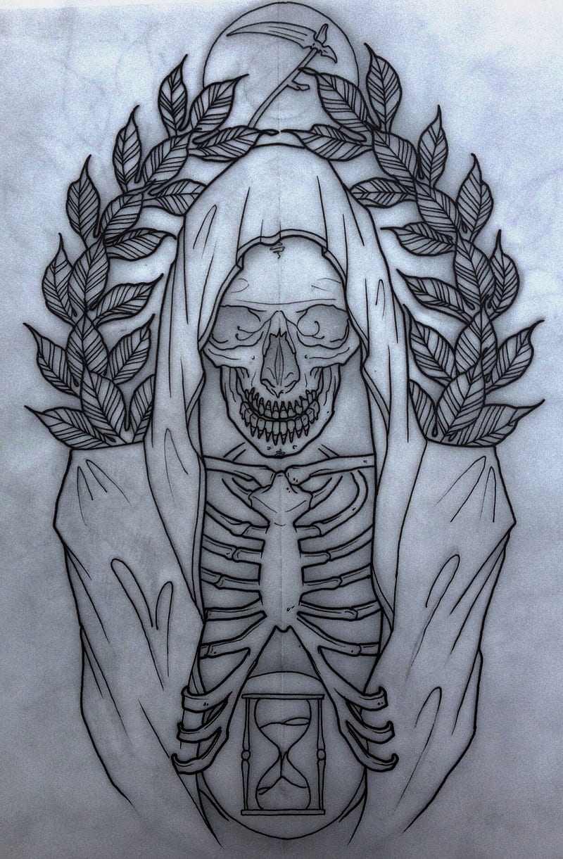 Grim reaper, death, tattoo, HD phone wallpaper
