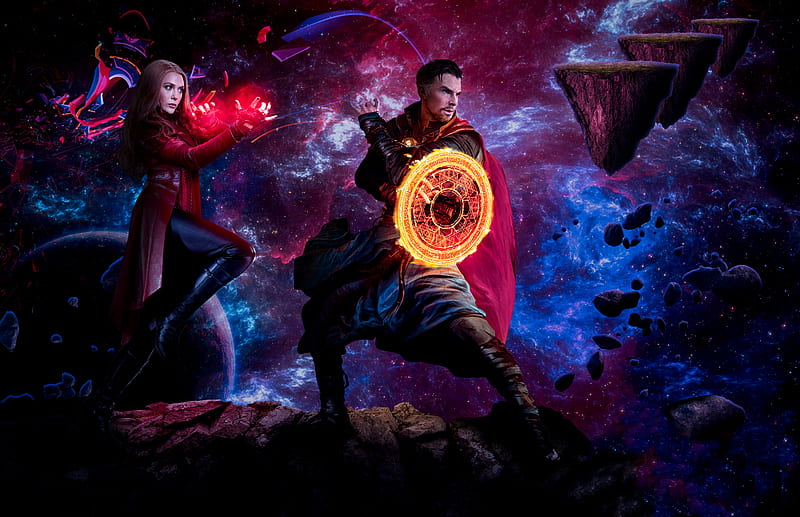 Doctor Strange and Scarlet Witch Madness of multiverse Art, HD wallpaper