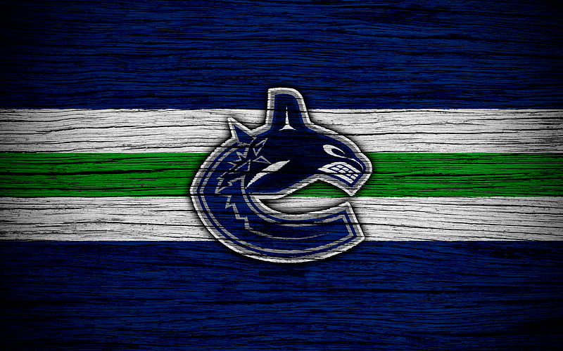 Vancouver Canucks NHL, hockey club, Western Conference, USA, logo, wooden texture, hockey, Pacific Division, HD wallpaper