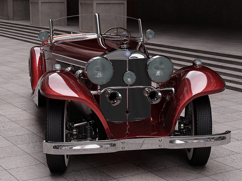 '37 Mercedes Benz 540k, 1937, 37, 540k, benz, antique, automobile, car, convertible, 540, mercedes, classic, HD wallpaper
