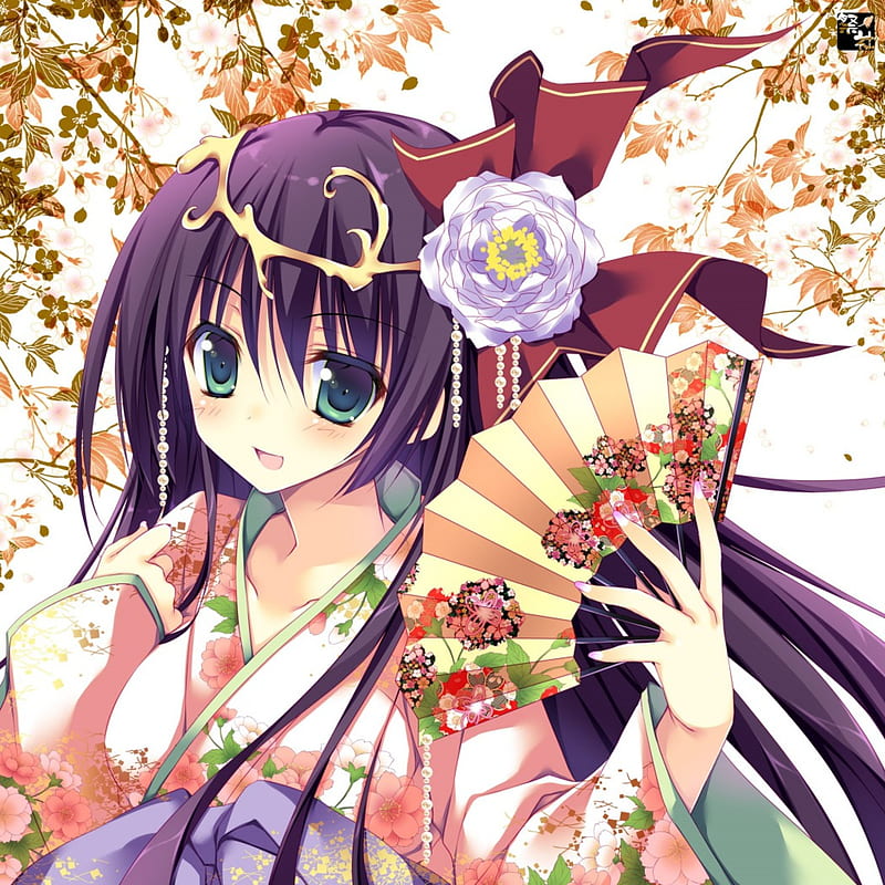https://w0.peakpx.com/wallpaper/661/476/HD-wallpaper-princess-sakura-blush-smile-kimono-japanese-clothes-flower-fan-tiara.jpg