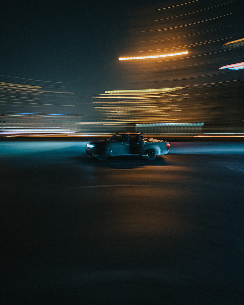 car, speed, motion, blur, long exposure, HD phone wallpaper