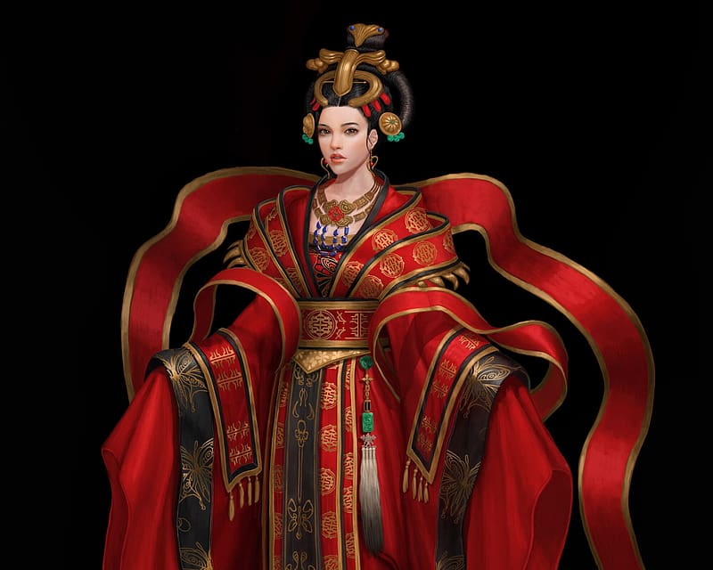 Empress, girl, black, red, fantasy, byeol joo boo, HD wallpaper | Peakpx