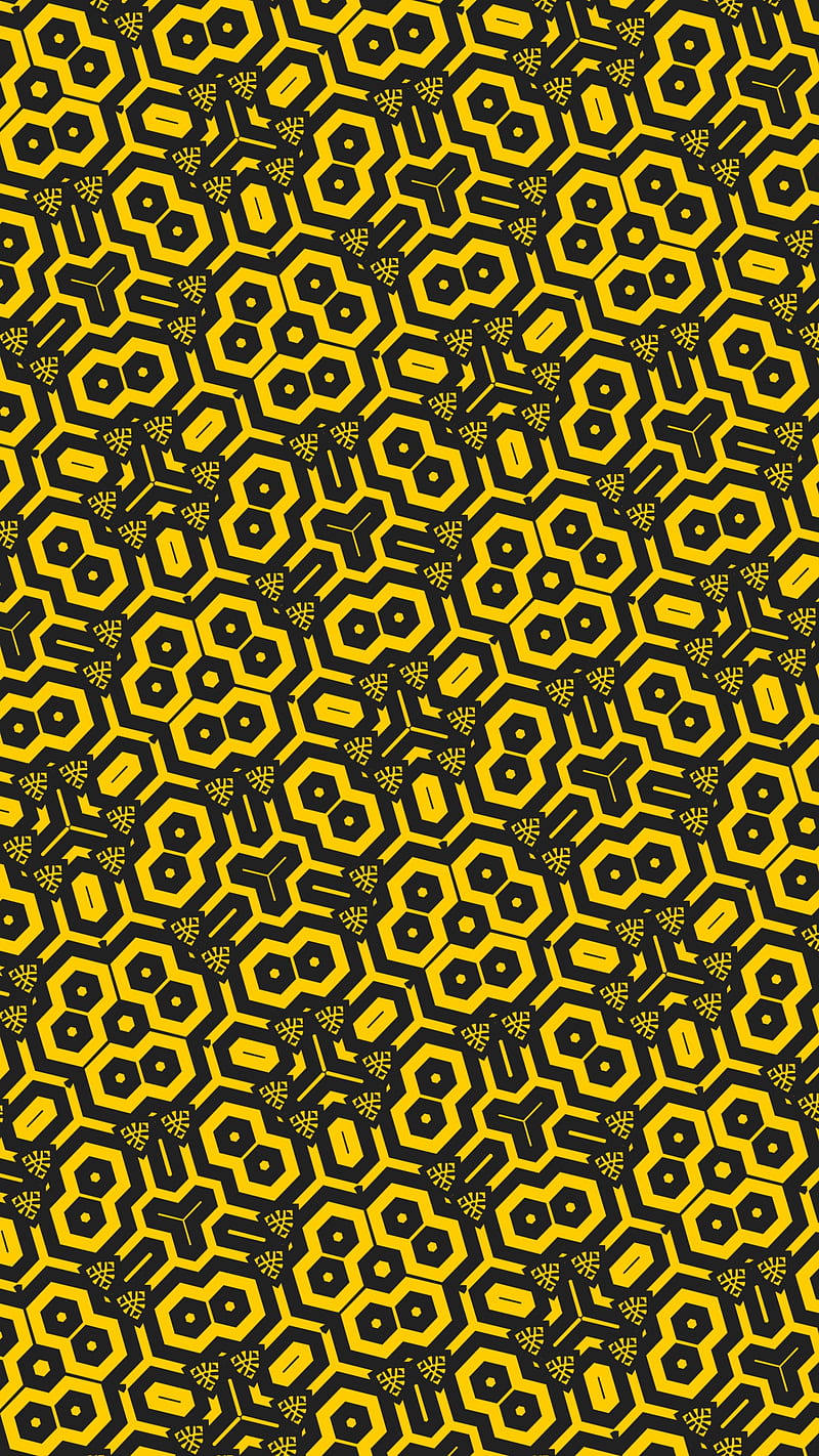 Honeycombs, FMYury, abstract, bee, black, colorful, hexa, hexagon, honey, pattern, small, yellow, HD phone wallpaper