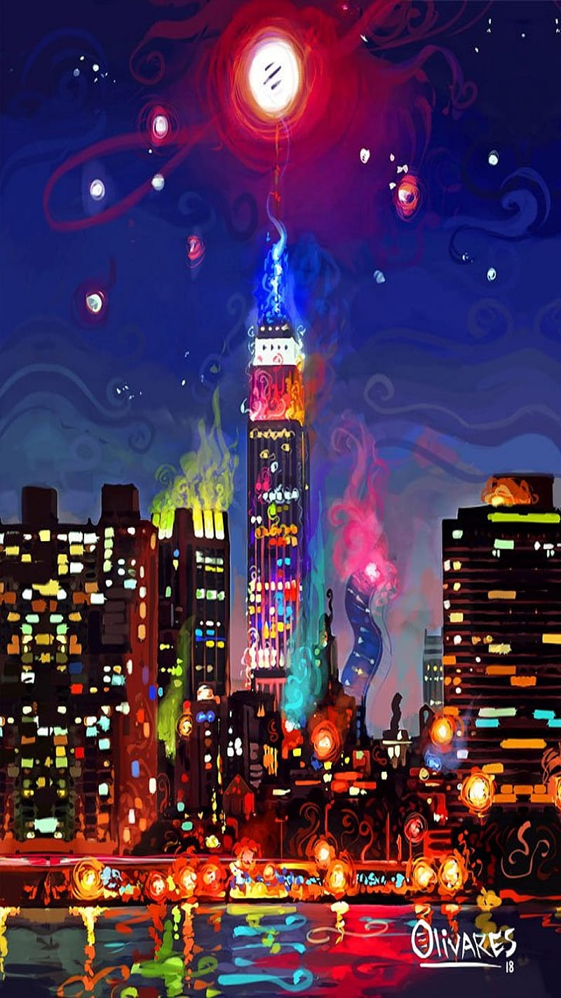 NY Oscar Olivares, city, new york, square, time, HD phone wallpaper