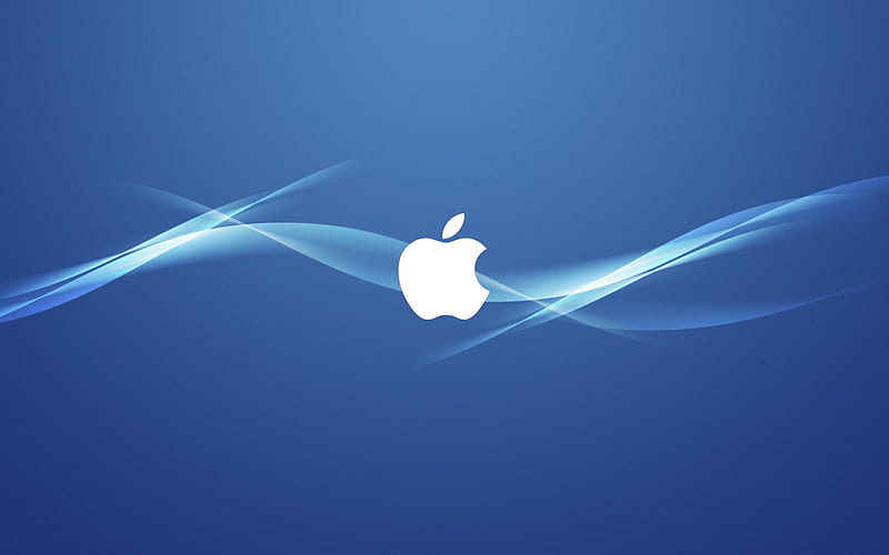 Apple macbook blue background, apple, background, macbook, background, HD wallpaper