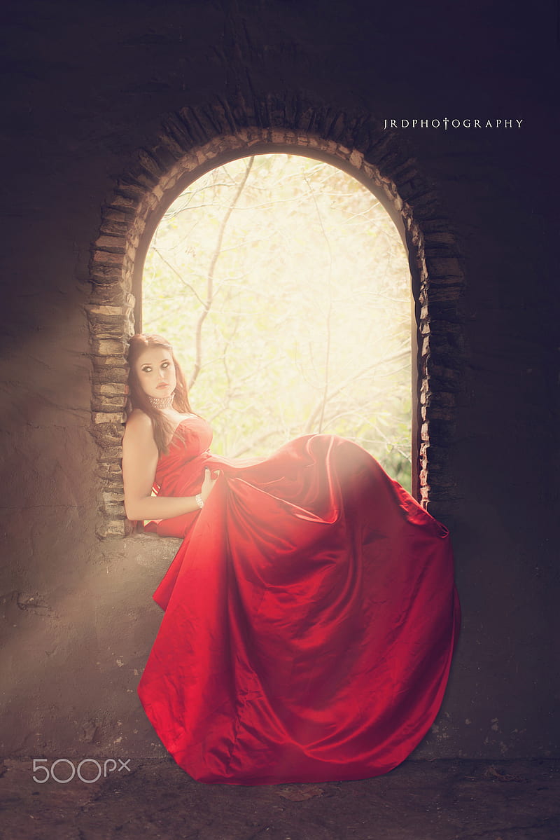 JRD graphy, , fantasy girl, red dress, red, women, HD phone wallpaper