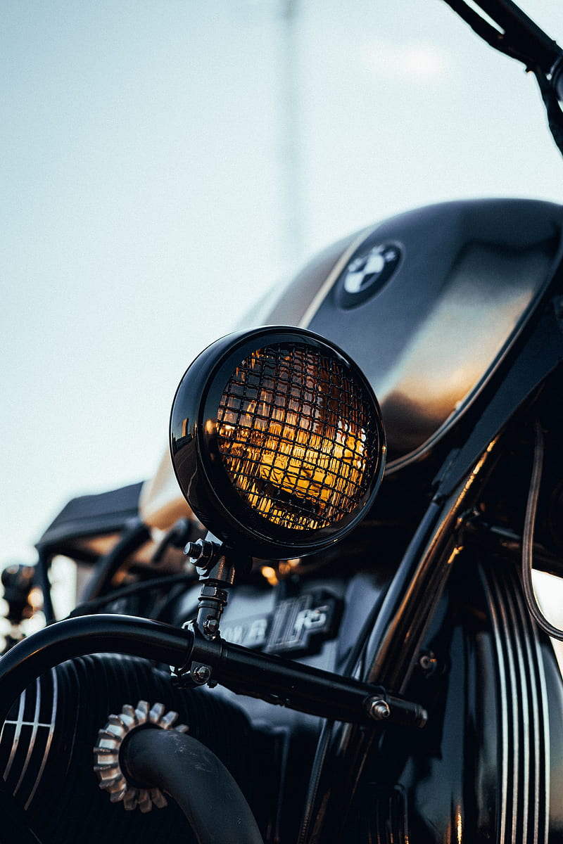 motorcycle, bike, headlight, optics, closeup, HD phone wallpaper