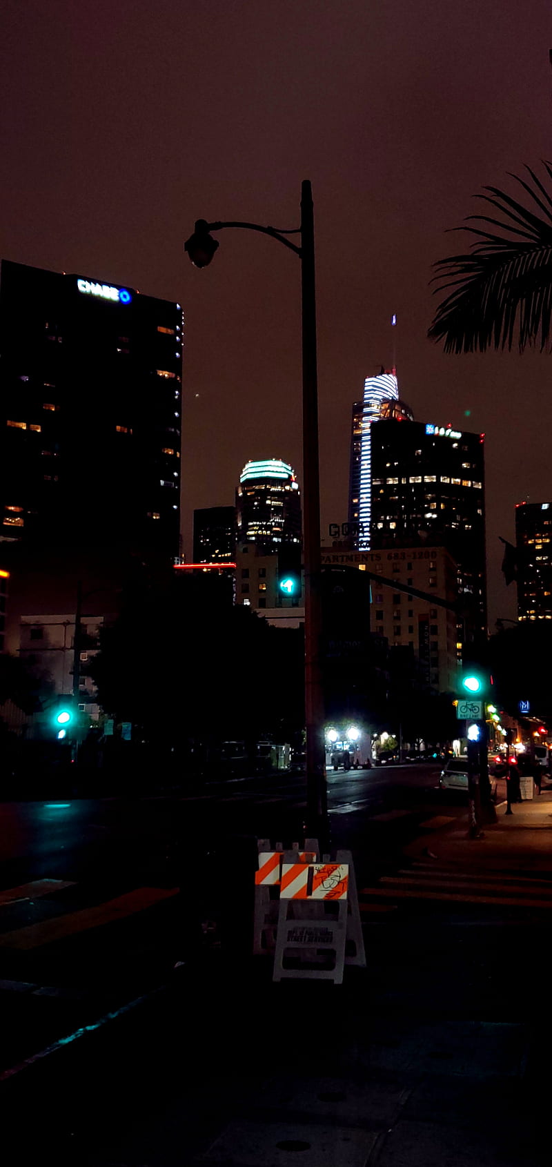 Downtown Los Angeles, la, lights, los angeles, night, samsung, streets, travel, urban, HD phone wallpaper
