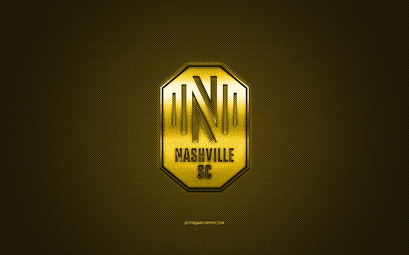 Nashville SC, American football club, MLS, yellow carbon background, Nashville SC new logo, USA, football, HD wallpaper