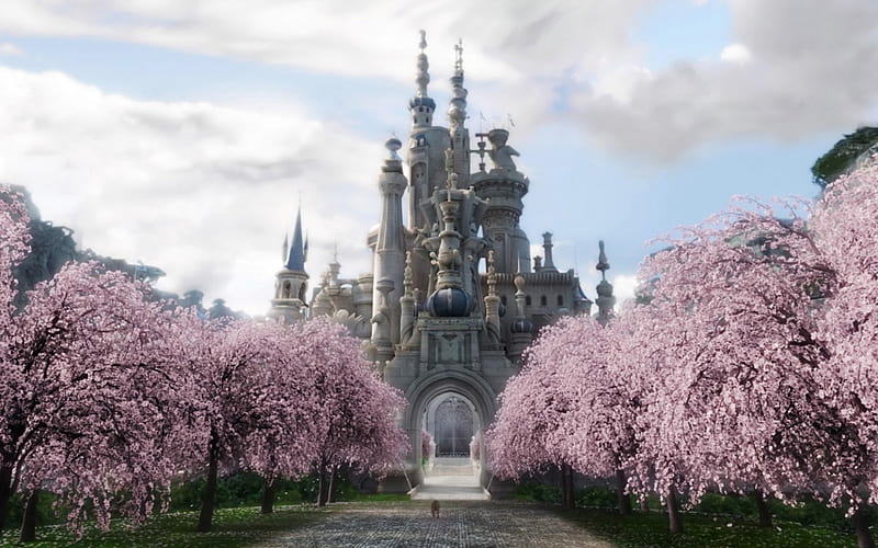 Alice In Wonderland Castle!, wonderland, alice, movie, castle, HD wallpaper