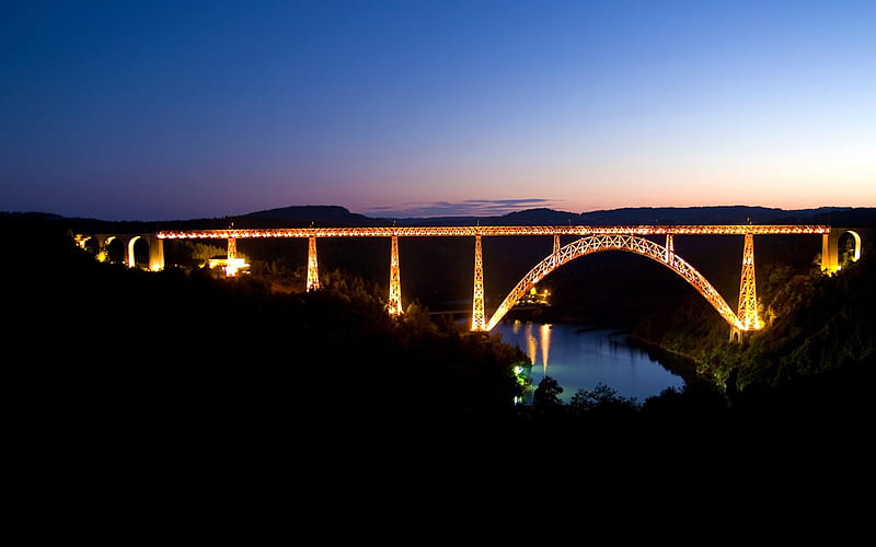 Garabit Viaduct Bridge-Natural Scenery, HD wallpaper