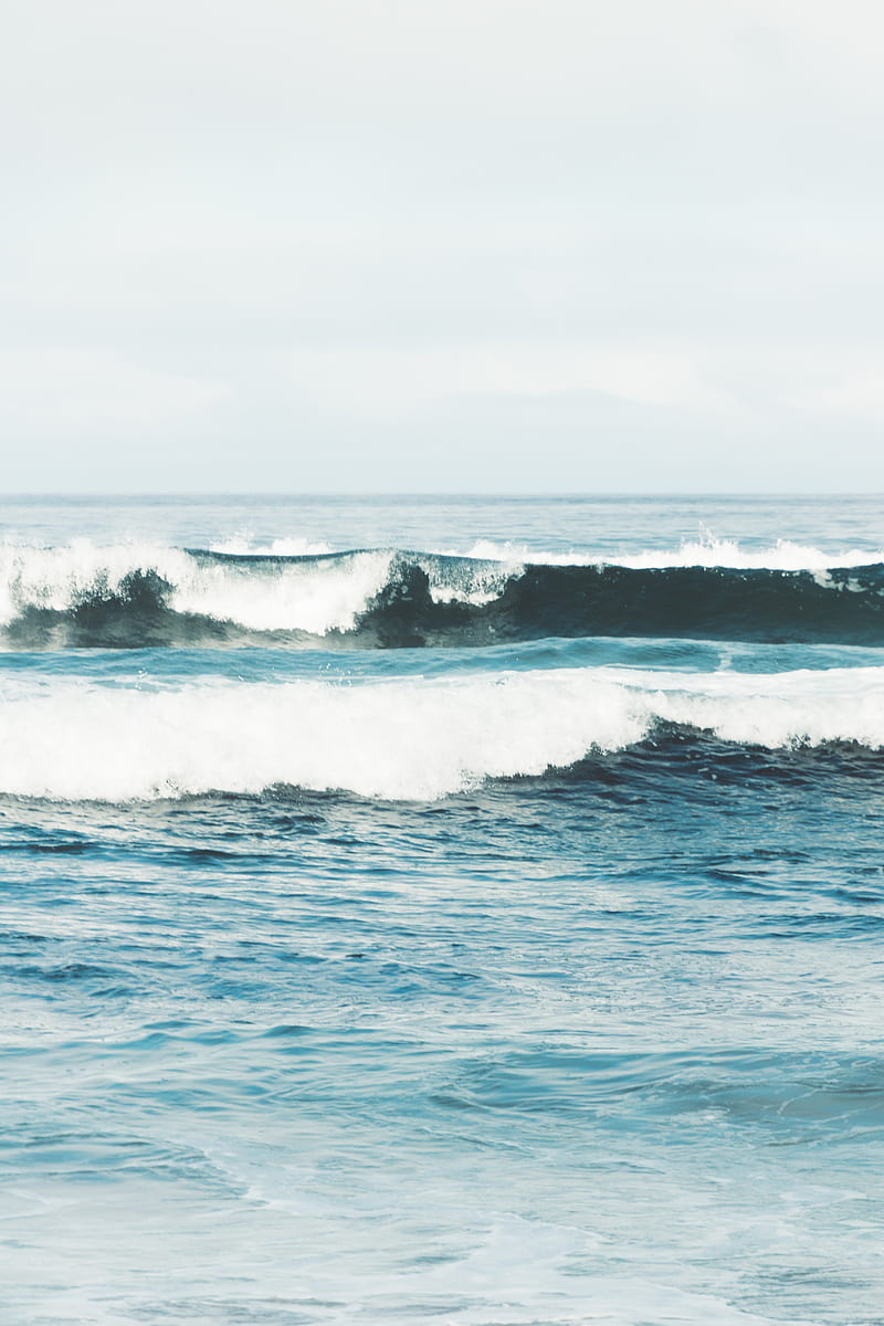 water, horizon, waves, splash, HD phone wallpaper