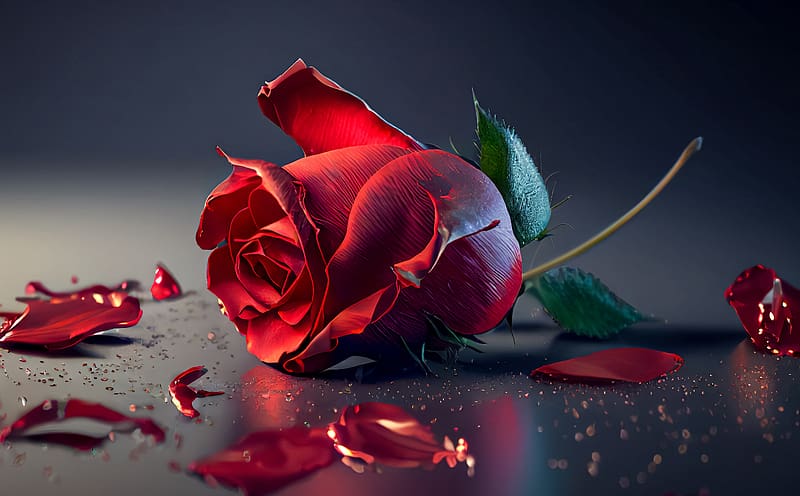 Beautiful Rose Art Ultra, Artistic, Drawings, Beautiful, Rose, redflower, redrose, HD wallpaper