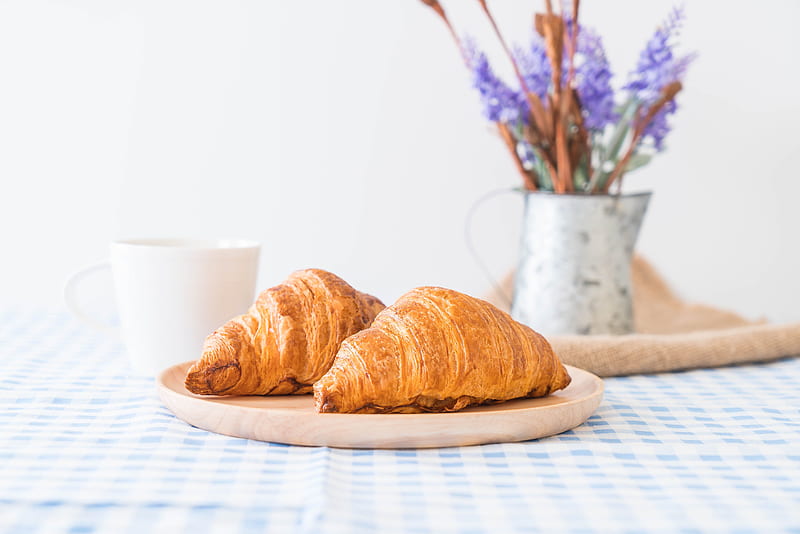Food, Croissant, Breakfast, Viennoiserie, HD wallpaper