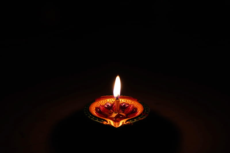 lighted scented candle, HD wallpaper