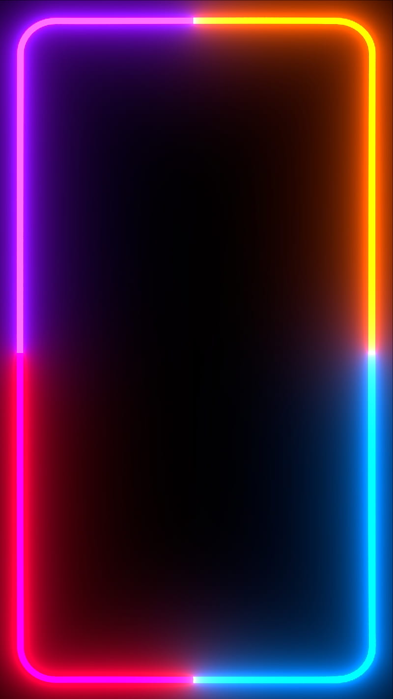 Flat Colored Frame 1, amoled, black, blue, border, dark, iphone, orange ...