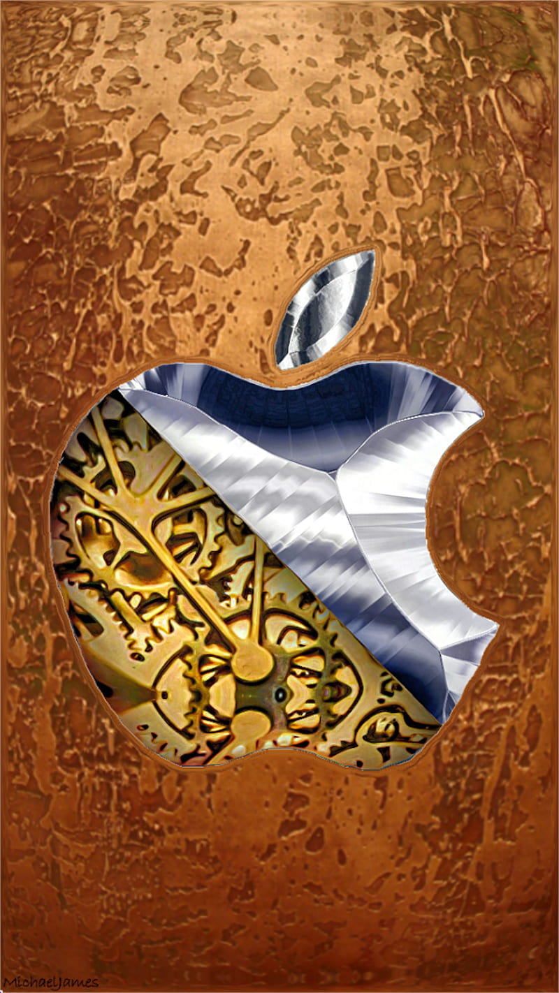 Gears And Copper Apple Iphone Logo Mechanical Metal Hd Phone Wallpaper Peakpx