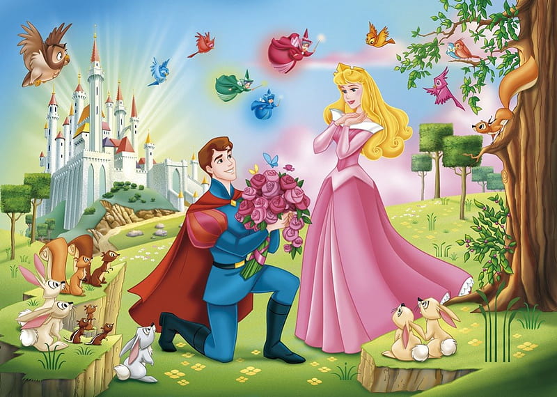 Sleeping Beauty, Princess, Phillip, Aurora, Disney, Cartoon, HD wallpaper