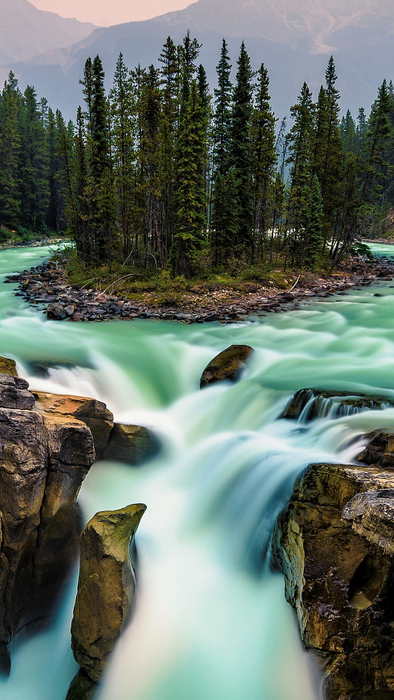 Jasper National Park , jasper national park, canada, forest, river, earth, waterfall, HD phone wallpaper