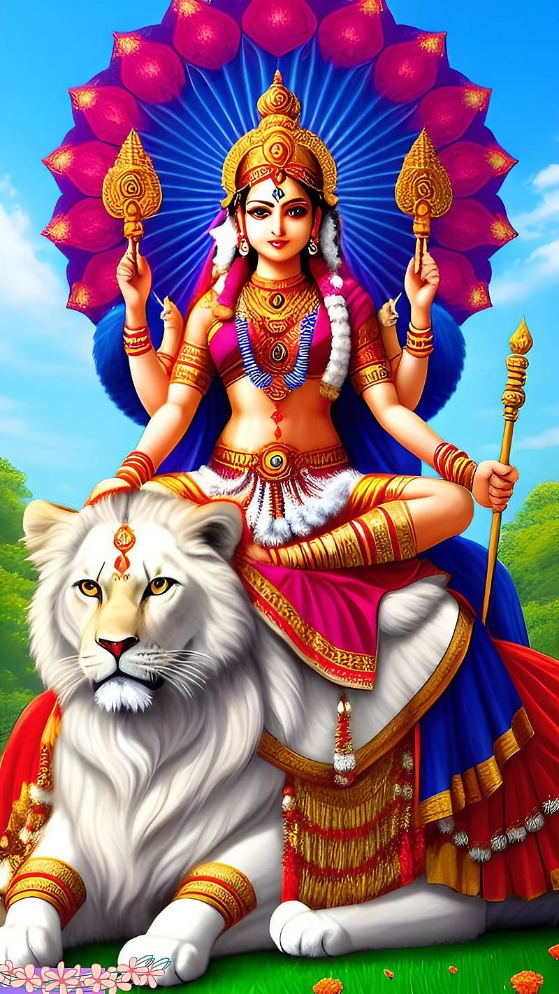 Durga , bhakti devi maa, lord, god, goddess, bhakti, devtional, HD phone wallpaper