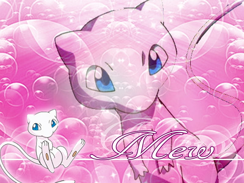 Pokemon Mew, pokemon, pink bubbly, pink, mew, HD wallpaper