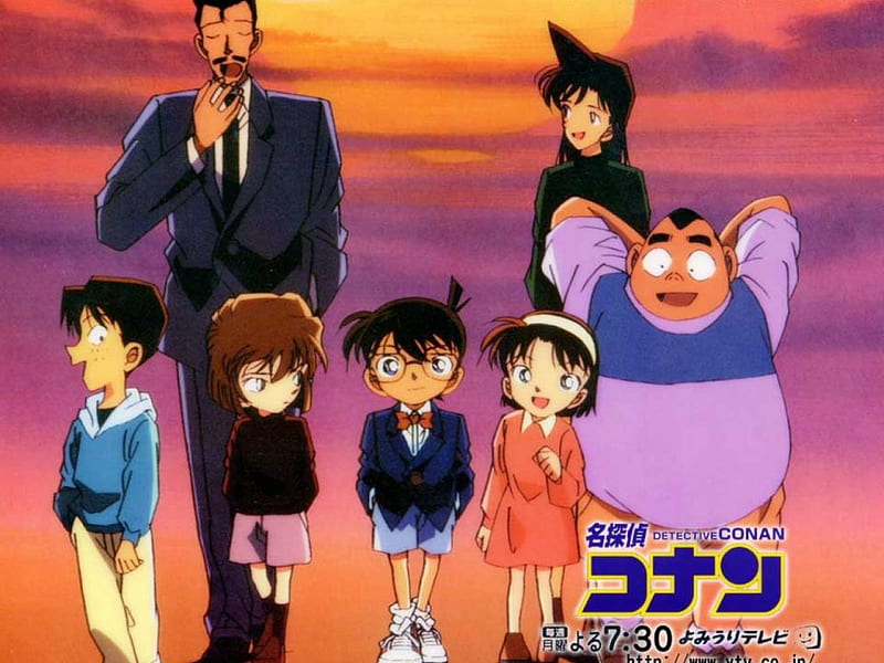 Detective Conan, Mitsuhiko, Mouri Kogoro, Ran Mouri, Genta, Haibara Ai, Ayumi, Conan Edogawa, HD wallpaper