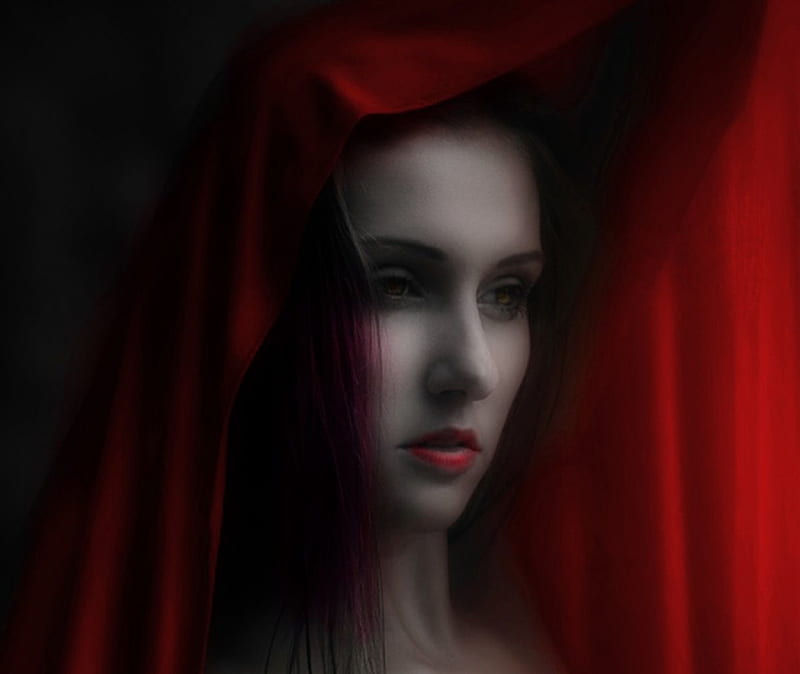 Lady in Red, bonito, Woman, Lady, Gothic, HD wallpaper