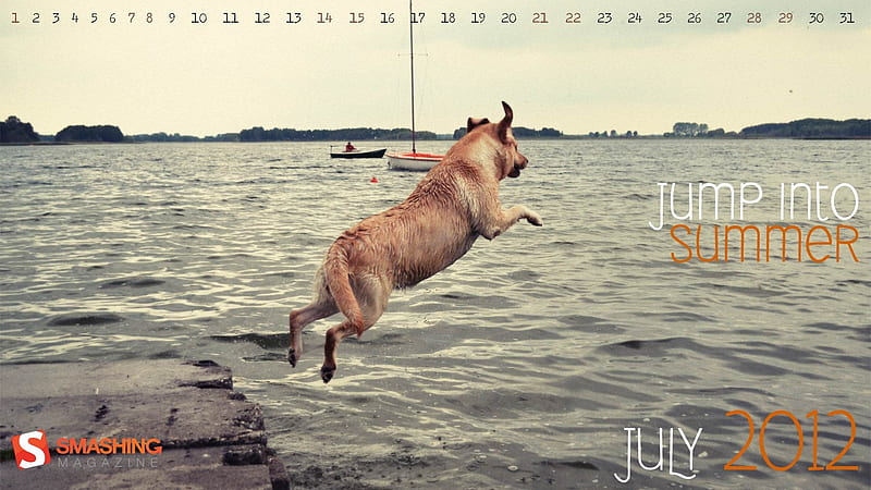 jump into summer-July 2012 calendar, HD wallpaper