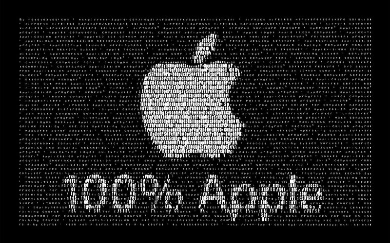 100 percents Apple, apple, 100, computers, words, black, technology, system, silver, percents, program, HD wallpaper