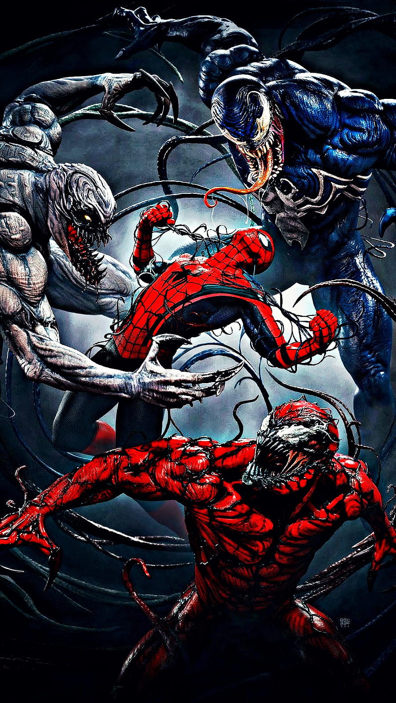 Spiderman , antivenom, carnage, marvel, spiderman, the amazing spiderman, venom, HD phone wallpaper