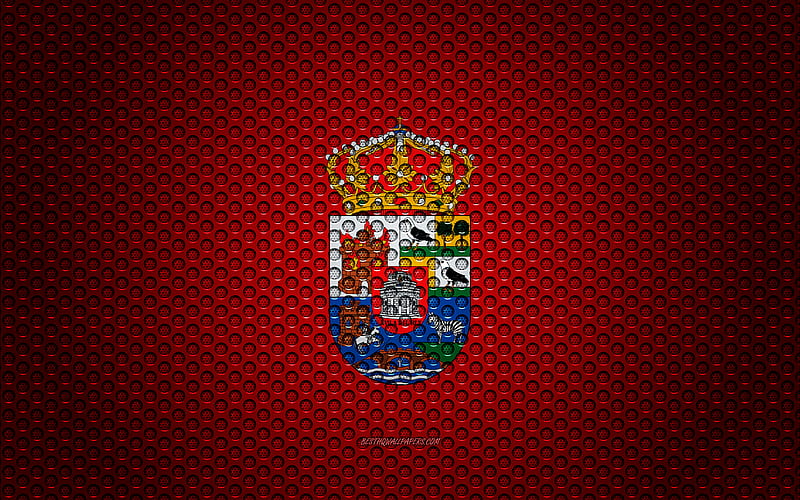 Flag of Avila creative art, metal mesh texture, Avila flag, national symbol, provinces of Spain, Avila, Spain, Europe, HD wallpaper