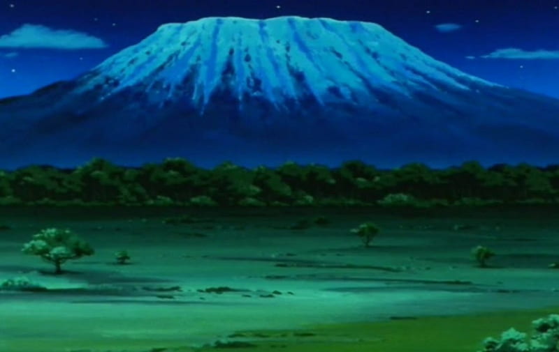 Snowy Highlands, Sky, Anime, Grass, Manga, Mountain, Trees, Clouds, Dragon Ball Z, Snow, Night, HD wallpaper