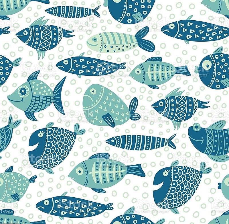 Pattern, summer, blue, white, pesti, texture, fish, vara, green, HD wallpaper