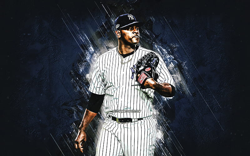Luis Severino, New York Yankees, MLB, Dominican baseball player, portrait, blue stone background, baseball, Major League Baseball, HD wallpaper