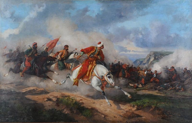 Battle Of Mohacs, man, horse, 1526, art, painting, pictura, HD wallpaper