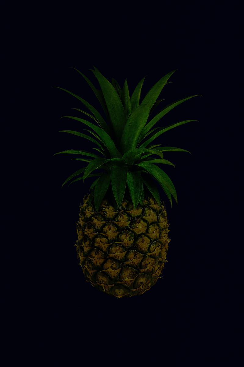 pineapple, fruit, leaves, tropical, HD phone wallpaper