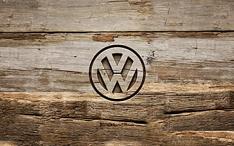 Chrome and Carbon fiber logo, Volkswagen Background, Volkswagen