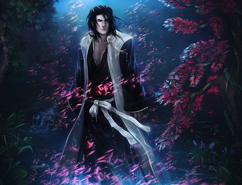 Scatter, Shinigami, Anime, Manga, Shikai, Senbonzakura, Captain, Gotei 13, Byakuya Kuchiki, Zanpakuto, HD wallpaper