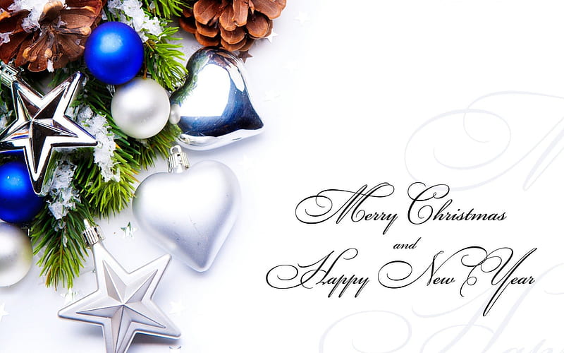 Happy Christmas, stars, special, holiday, happiness, new year, magic, happy, merry christmas, balls, decorations, love, heart, siempre, HD wallpaper