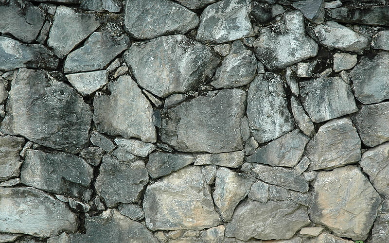 gray stone wall, close-up, stone textures, gray grunge background, macro, gray stones, stone backgrounds, gray backgrounds, gray stone, HD wallpaper