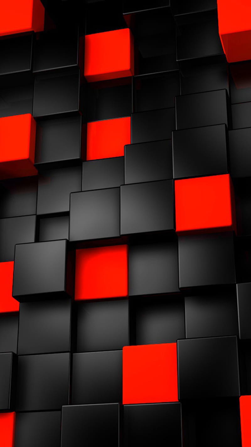 Cubos, rojo, negro, cubo, Fondo de pantalla de teléfono HD | Peakpx