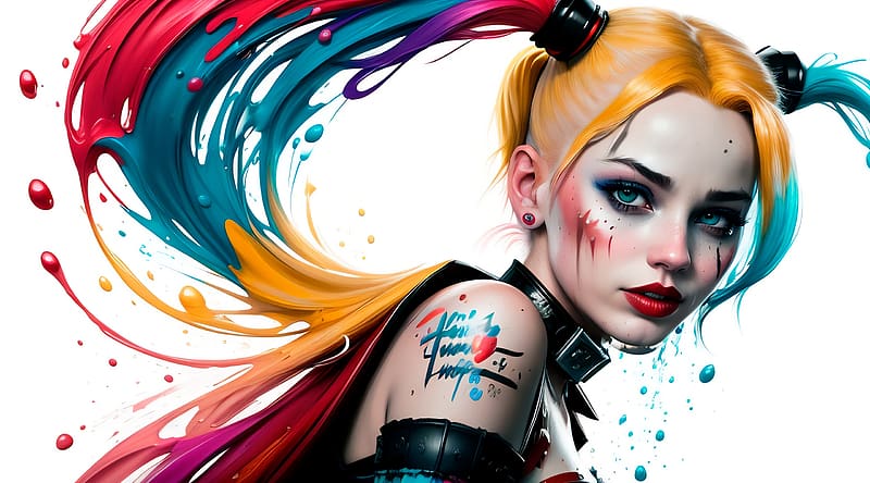 Harley Quinn Art Ultra Artistic Fantasy Colorful Design Artwork Harleyquinn Hd Wallpaper 