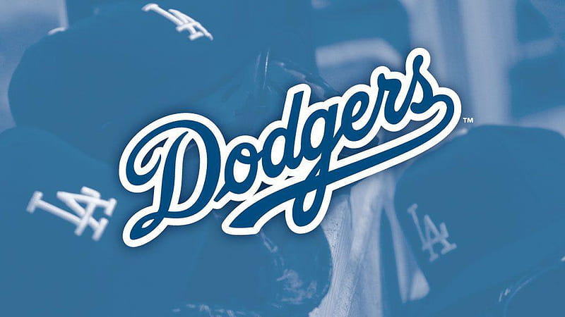 Los Angeles Dodgers With Blur Background Of Hats With Letter LA Dodgers, HD wallpaper