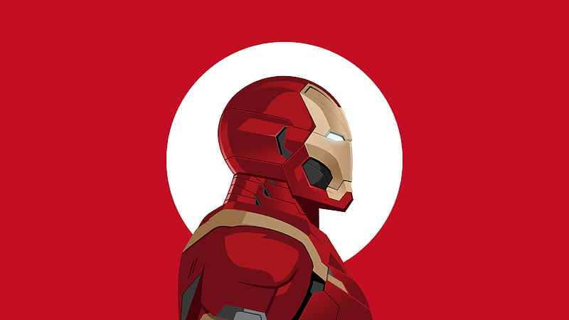 Iron Man Minimal , iron-man, minimalism, minimalist, superheroes, digital-art, artist, HD wallpaper