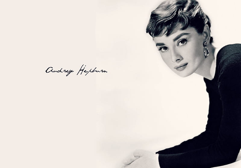Audrey Hepburn, bw, girl, actress, black, white, woman, HD wallpaper